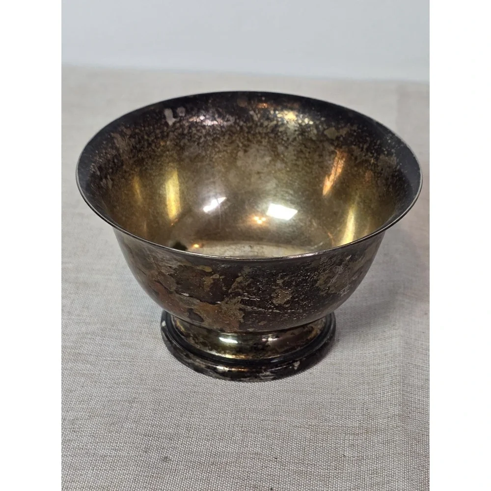 Vintage ACADEMY Silver On Copper 535 Bowl 3.5 X 2.25 